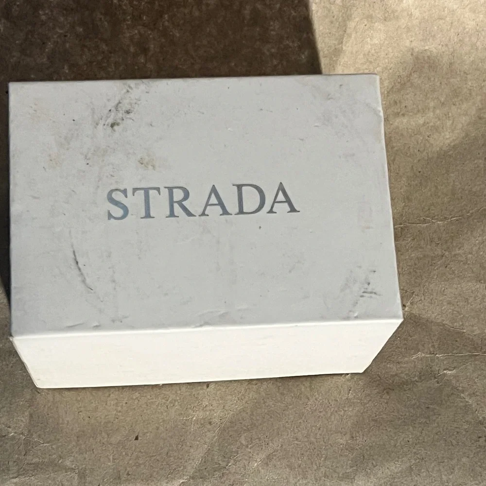 Strada Rectangular Watch Blue Purple Silver Tone Crystal Accents‎ with Box